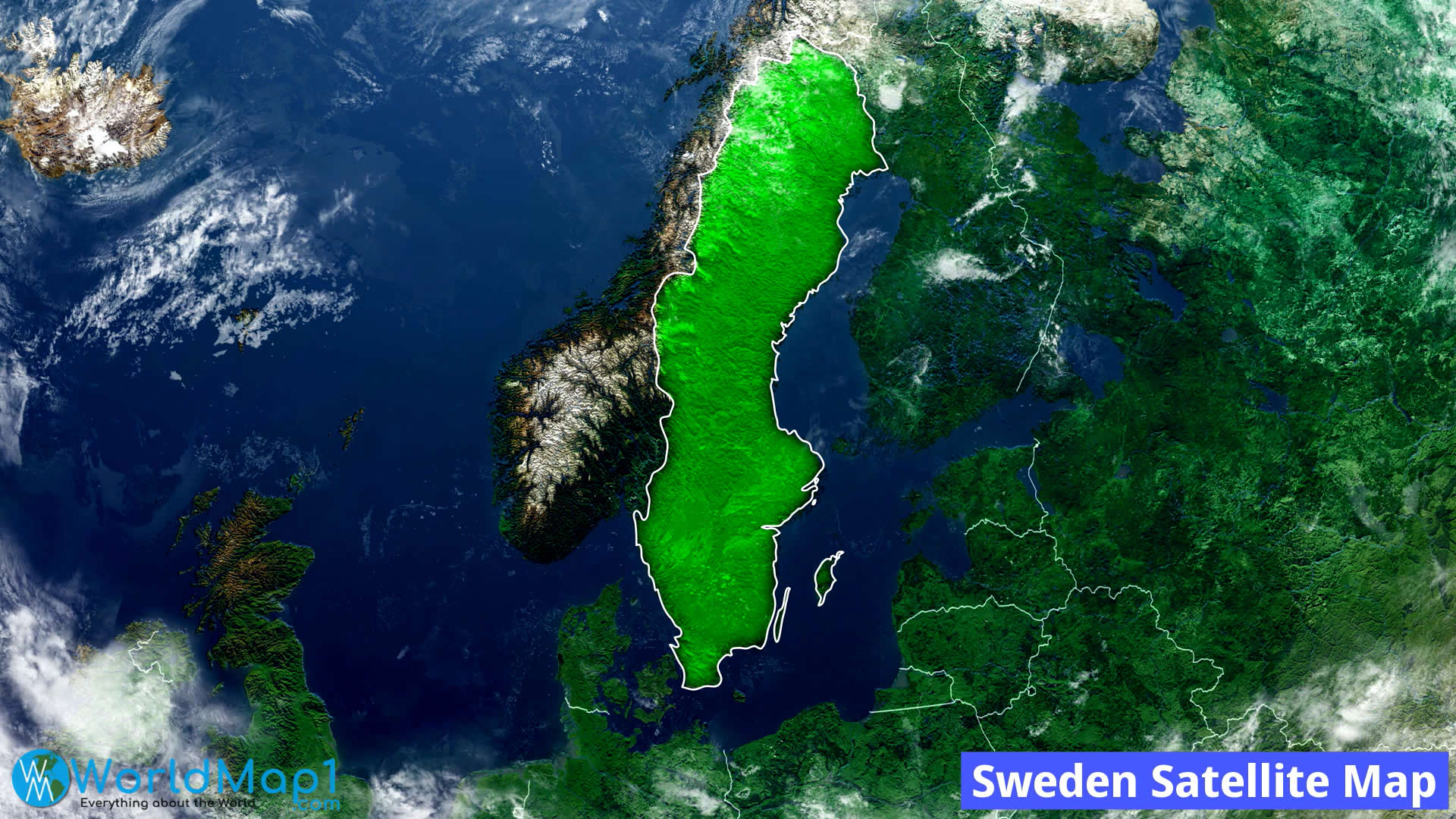 Sweden Satellite Map